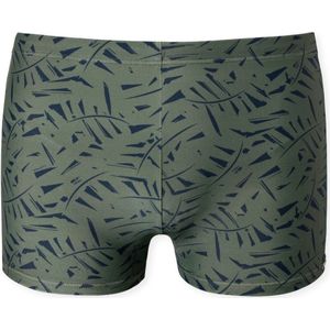 SCHIESSER Wave Nature heren badkleding - zwemshort retro tricot zakje met rits olijfkleurig patroon - Maat: XXL