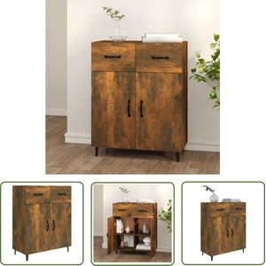 The Living Store Dressoir - Gerookt eiken - 69.5 x 34 x 90 cm - Opbergruimte en trendy design