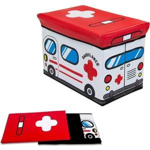 Opvouwbare Ambulance Poef met Opbergruimte - 49 x 31 x 31 cm