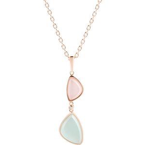 Cats Eye collectie - Zilveren Hanger Gerodineerd met blauwe synthetische cat's eye