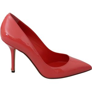 Donkerroze lakleren pumps met hakken