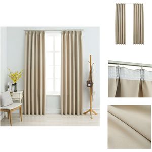 vidaXL Gordijnen - Elegant - Woonkamer Slaapkamer Kantoor - 140 x 175 cm - Beige Polyester - Gordijn