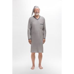 Martel Sylwester heren nachthemd met slaapmuts grijs 4XL