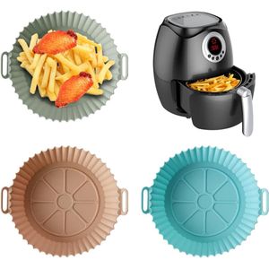 Herbruikbare luchtfriteuse siliconen pot - 3 stuks - accessoires voor luchtfriteuse - oven magnetron cakevorm - herbruikbare siliconen matten