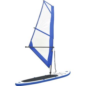 The Living Store Stand Up Paddleboard - Opblaasbaar - 330 x 72 x 10 cm - Hogedruk schroefventielen - Inclusief zeil - Blauw en wit - PVC - EVA - aluminium en stof (100% polyester) - Draagvermogen- 100 kg