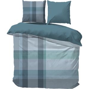 iSleep Dekbedovertrek Menno - Litsjumeaux XL - 260x200/220 cm - Blauw