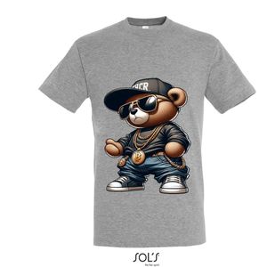 T-Shirt 1-196 Gangster Teddy - Lgrijs, M