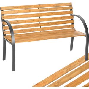 tectake® 2-zits Tuinbank weerbestendig - Tuinbank hout in landhuisstijl - Romantische balkonbank - Houten tuinbank - Tuinmeubelbanken (Michaela, 119,5x62x83)