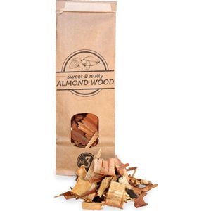 Smokey Olive Wood- Houtsnippers - Amandelhout - 500ml - Chips grote maat ø 2cm-3cm