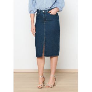 LolaLiza Midi denim rok - Dnm - Bleu Fonce - Maat 42