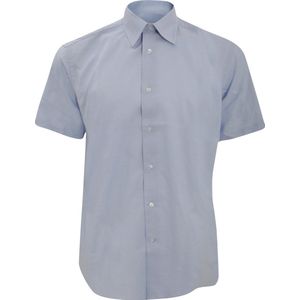 Russell Collectie Heren Korte Mouw Easy Care op maat gemaakt Oxford Shirt (Oxford Blauw)