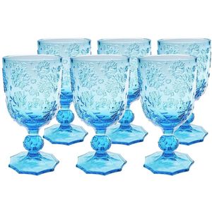 Wijnglazen Ice Flowers blauw (6/Set) Kare Design