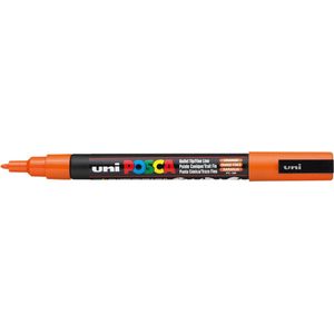 Krijtstift - Chalkmarker - Universele Marker - Uni Posca Marker - 4 donker oranje - PC-3M - 0,9mm - 1,3mm - 1 stuk
