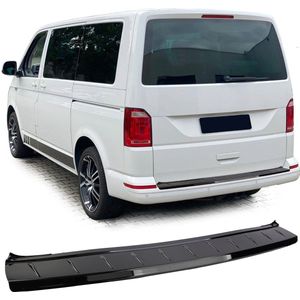 VW Transporter T5 T6 Achterbumper Bescherming Lijst Beschermer Glans Zwart Achterklep