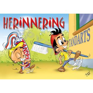 Oproepkaart - HERINNERING TANDARTS - Cartoon 'Grote tandenborstel' - 500 stuks
