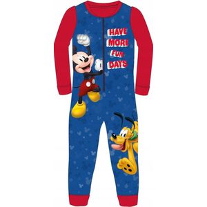 Mickey Mouse Onesie - Blauw - Maat 104/110 -4/5 jaar