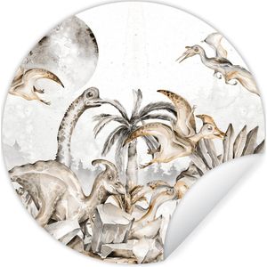 Behangsticker safari - Decoratie kinderkamers - Dino - Jungle - Natuur - Dieren - Kinderen - Kids - 50x50 cm - Slaapkamer decoratie