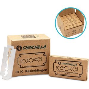 Chinchilla Zero Waste - Scheermesjes - Universeel - 5 x 10 navulmesjes - unisex