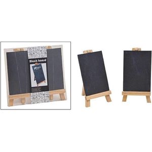 6x Krijtbordjes voor memo's en teksten van hout - Formaat: 21 x 20 cm - Krijtborden/schoolborden - Schilderezels