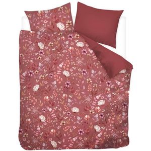 Snoozing Jotte Dekbedovertrek - Tweepersoons - 200x200/220 cm - Bordeauxrood
