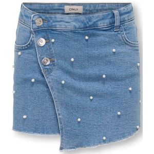 Kids ONLY zomer skort meisjes - parels - licht blauw denim parels - Kogjenny