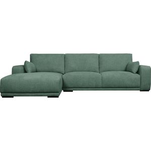 Loungebank Links Groen Stof - 305x105x85cm - Zitdiepte 64cm - Giga Meubel