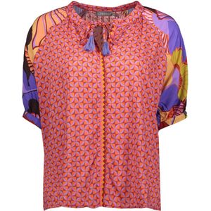 Geisha T-shirt Tshirt 33326 20 Burgundy/purple Combi Dames Maat - XL