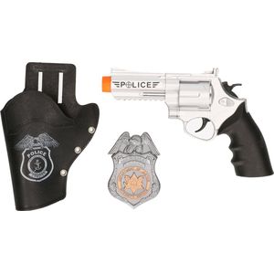 Party Explosion Verkleed speelgoed wapens pistool/holster - kunststof - Politie thema