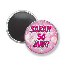 Button Met Magneet 58 MM - Sarah 50 Jaar! - NIET VOOR KLEDING