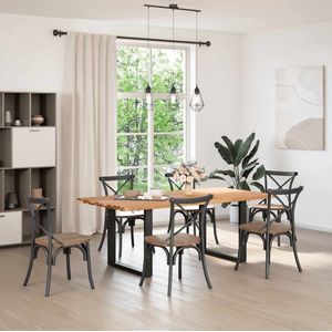 vidaXL Eettafel - 200x100x74 cm - Massief Eikenhout Eetkamertafel - Eikenhouten Tafel - Salontafel - Grote Tafel - Rechte Tafel