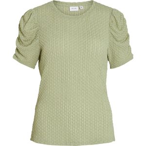 Vila T-shirt Vianine S/s Puff Sleeve Top - Noos 14089479 Swamp Dames Maat - XS