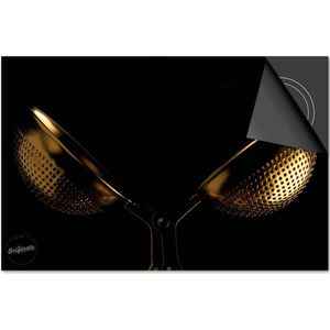 Inductie beschermer 81x52 - afdekplaat inductie mat - Dietrix Kookplaat beschermer - Base - Black en Gold - Thee zeef schep