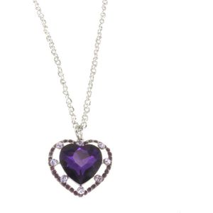 Behave Ketting met hartvormige hanger met steentjes