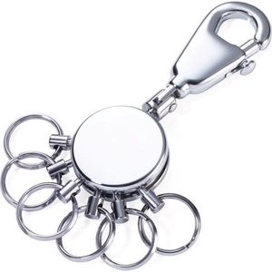 Troika Patent KYR60/CH, Troika sleutelhanger patent / met 6 uitklikbare ringen / Schlüsselhalter rund mit 6 ausklinkbaren Ringen, Patentchrom