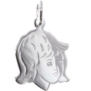 Lucardi Dames Zilveren hanger kinderkopje meisje - Hanger - 925 Zilver - Zilverkleurig
