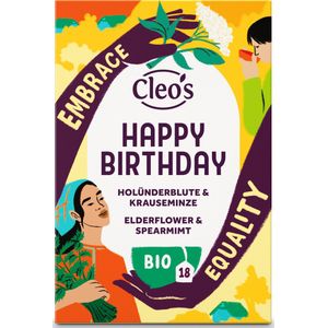 Cleo's - Happy Birthday - 18x1.5g - Biologische kruidenthee met vlierbloesem en spearmint