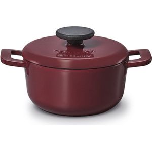 BRABANTIA THE DUTCH Gietijzeren Braadpan - Ø 20cm - 2,5L - Bordeaux - Inductie