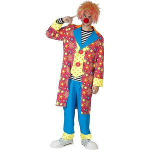 Funny Fashion - Clown & Nar Kostuum - Gekke Kleurige Clown Caramba - Man - multicolor - Maat 52-54 - Carnavalskleding - Verkleedkleding