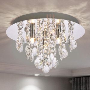 Moderne verzonken kristallen K9 ronde plafondverlichting - LED hanglamp voor woonkamer eetkamer slaapkamer - D35cm (3 lampen)