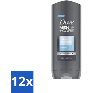 Dove - Douchegel - Men+ Care Clean Comfort - Comfort en verzorging - 400 ml - Voordeelverpakking - 12 stuks