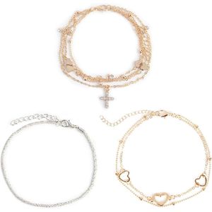 Women's Adjustable Waterproof Beach Ankle Straps with Heart Pendant - Bohemian Style