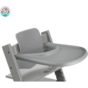 Feijn eetblad met stoelverkleiner set voor babystoel - babystoel accessoires - eetblad - rugleuning - beugel - Tripp Trapp - eten - kunststof - complete set - gebruiksvriendelijk - grijs
