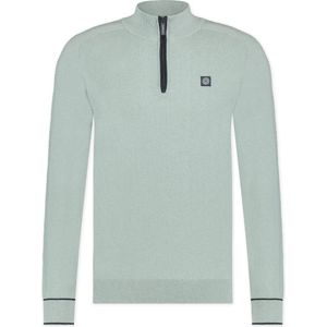 Blue Industry Half Zip Trui Lichtgroen - Maat XXL - Heren - Schipperstrui