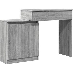 vidaXL Kaptafel met LED 115x37x110,5 cm grijs sonoma eikenkleurig - Kaptafel - Kaptafels - Make-uptafel - Make-up Tafel