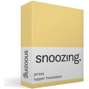 Snoozing Jersey - Topper Hoeslaken - 100% gebreide katoen - 180x200 cm - Geel