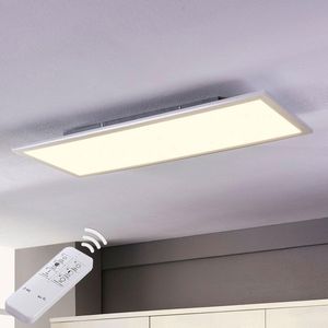 Lindby - LED plafondlamp- met dimmer - 1licht - plexiglas, aluminium - H: 5.2 cm - wit, zilver - Inclusief lichtbron