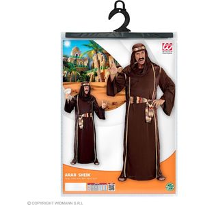 Widmann - 1001 Nacht & Arabisch & Midden-Oosten Kostuum - Machtige Sjeik Abu Bruin - Man - Bruin - Small - Kerst - Verkleedkleding