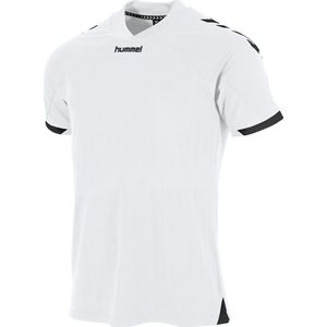 Hummel Fyn Shirt Korte Mouw Heren - Wit / Zwart | Maat: 2XL
