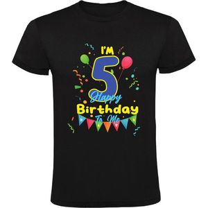 I'm 5 Happy Birthday To Me Kindershirt - jarig - verjaardag - feest - 5 jaar