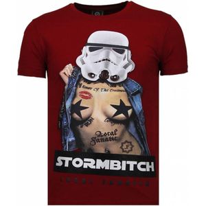 Stormbitch - Rhinestone T-shirt - Bordeaux